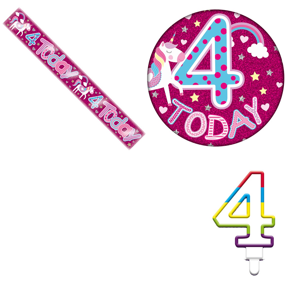 Various Designs Bundle L Banner, Candle, Badge Ages 1 to 80