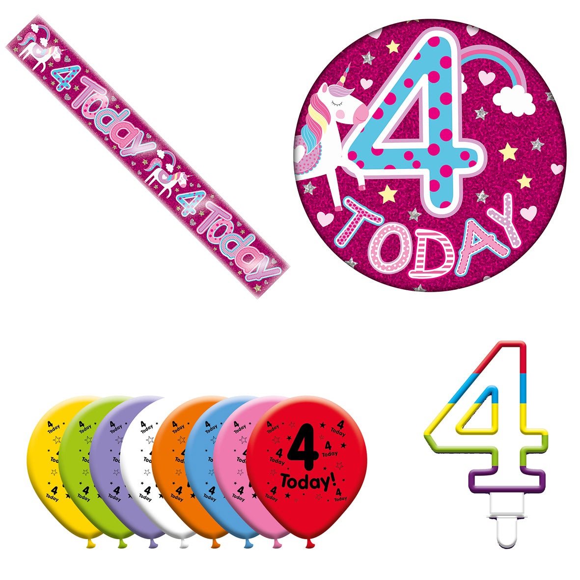 Various Designs Bundle J Banner, Balloon, Candle, Badge Ages 1 to 80