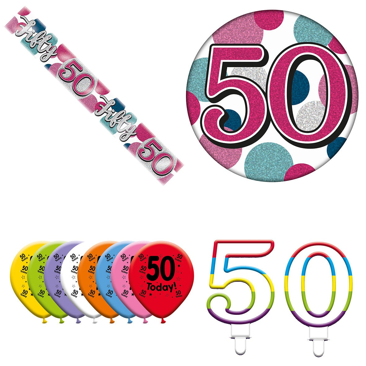Various Designs Bundle J Banner, Balloon, Candle, Badge Ages 1 to 80