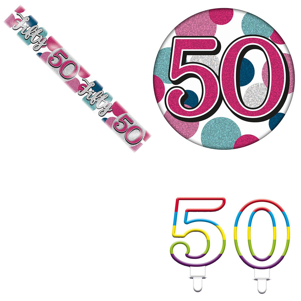 Various Designs Bundle L Banner, Candle, Badge Ages 1 to 80