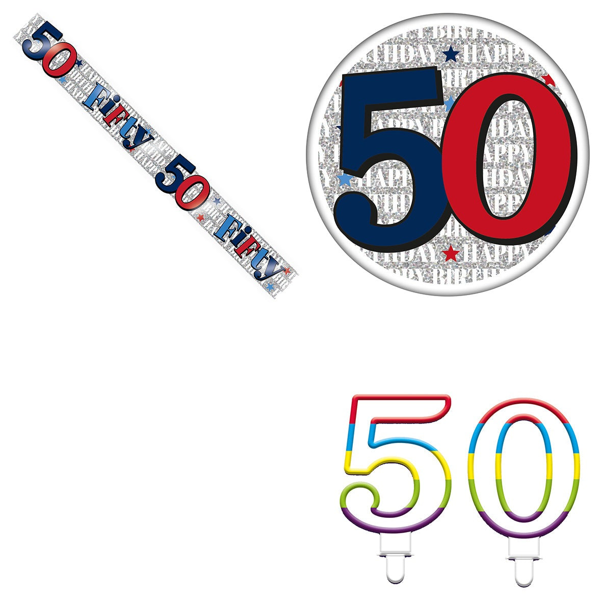 Various Designs Bundle L Banner, Candle, Badge Ages 1 to 80