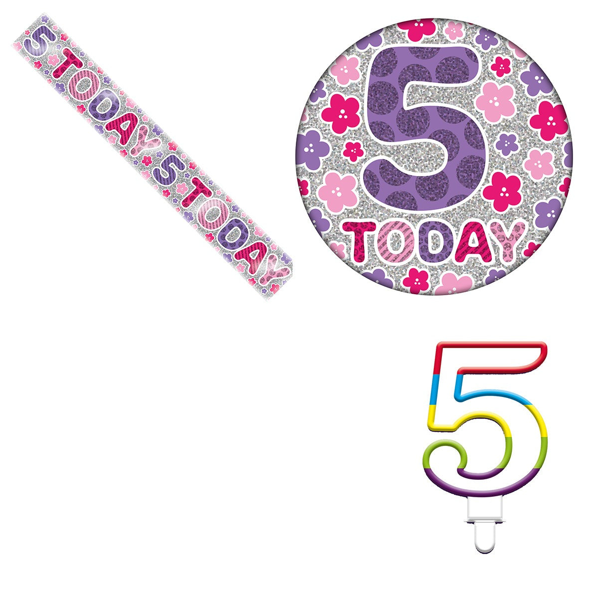 Various Designs Bundle L Banner, Candle, Badge Ages 1 to 80