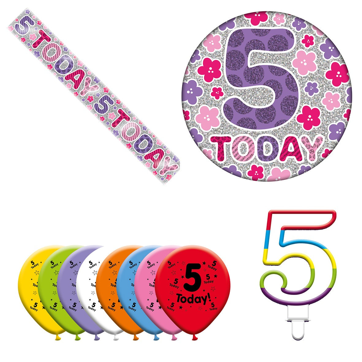 Various Designs Bundle J Banner, Balloon, Candle, Badge Ages 1 to 80
