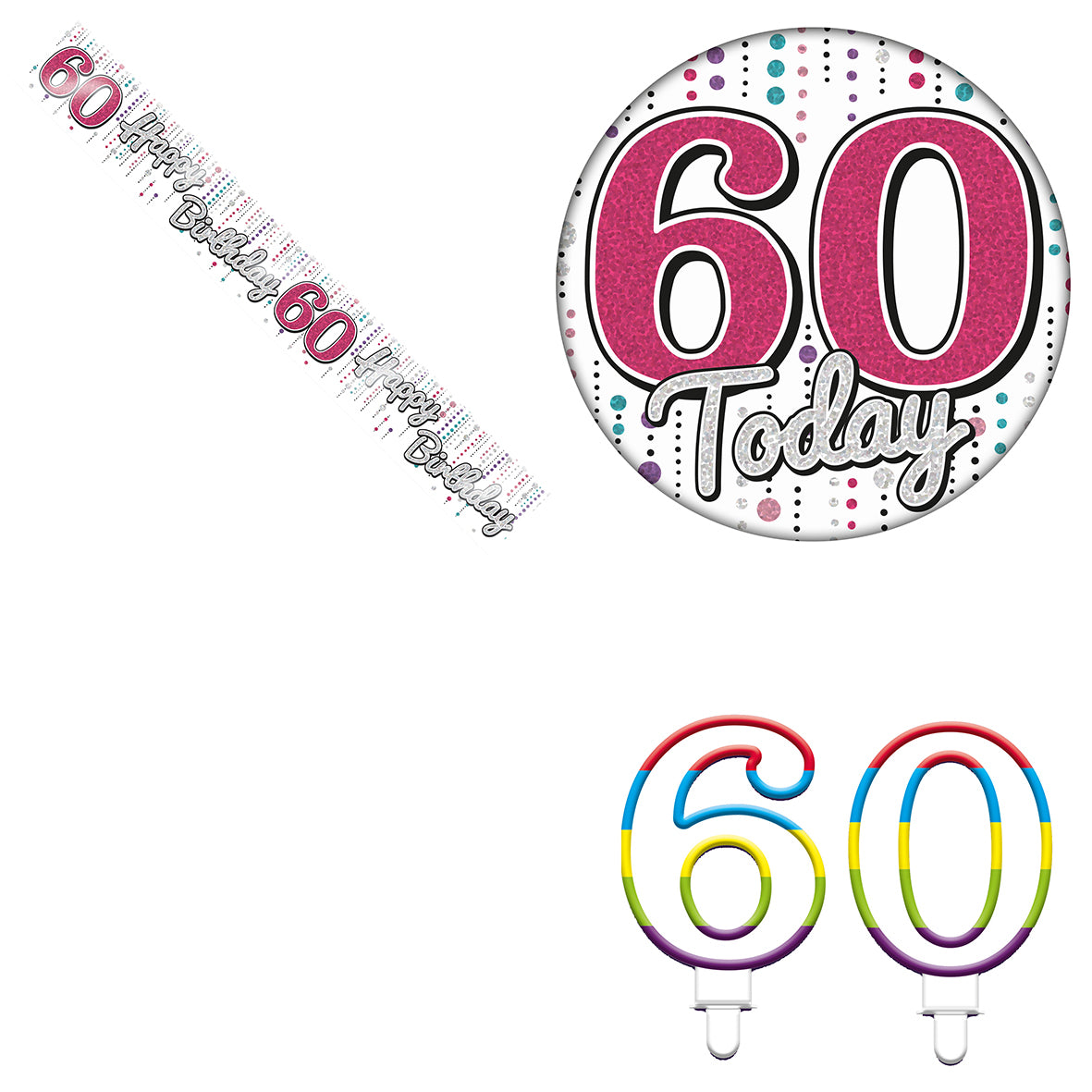 Various Designs Bundle L Banner, Candle, Badge Ages 1 to 80