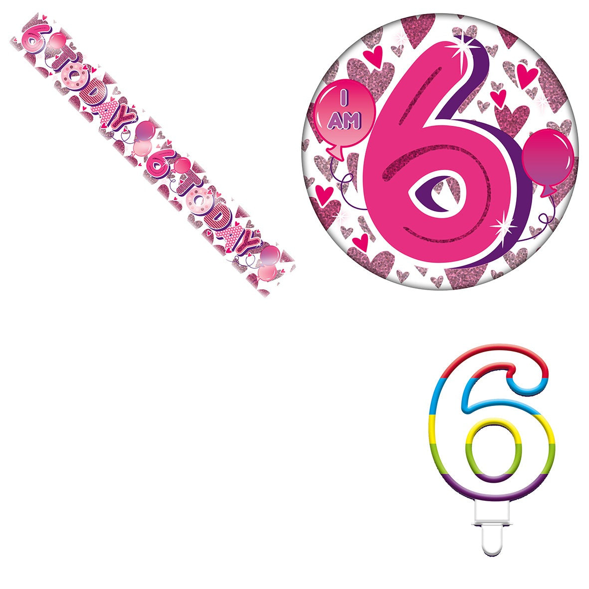 Various Designs Bundle L Banner, Candle, Badge Ages 1 to 80