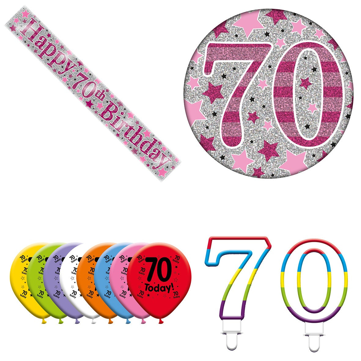 Various Designs Bundle J Banner, Balloon, Candle, Badge Ages 1 to 80