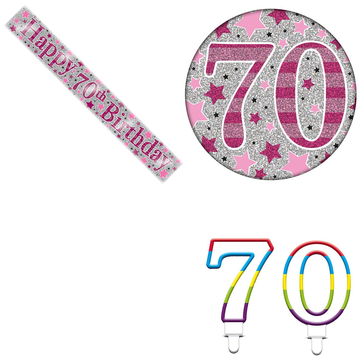 Various Designs Bundle L Banner, Candle, Badge Ages 1 to 80