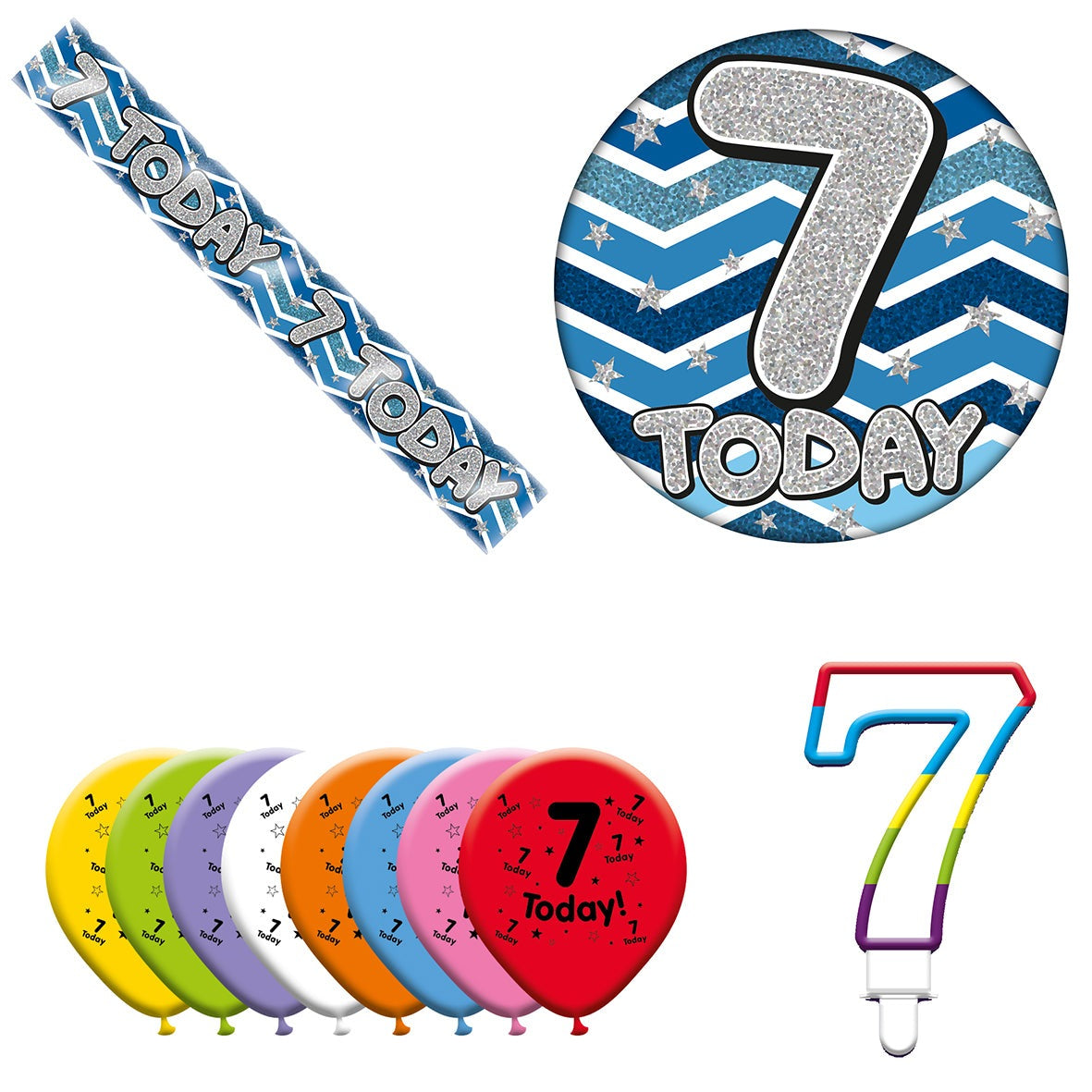 Various Designs Bundle J Banner, Balloon, Candle, Badge Ages 1 to 80