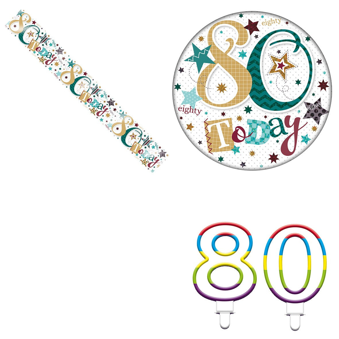 Various Designs Bundle L Banner, Candle, Badge Ages 1 to 80