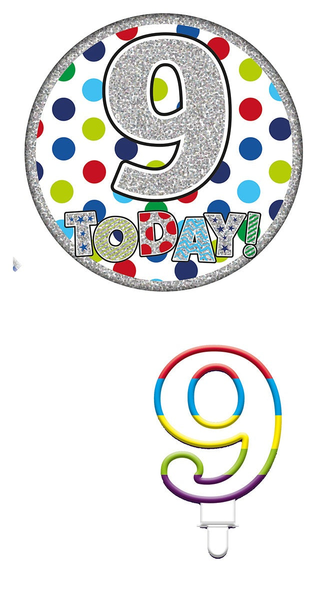 Various Designs Bundle M Candle, Badge Ages 1 to 80