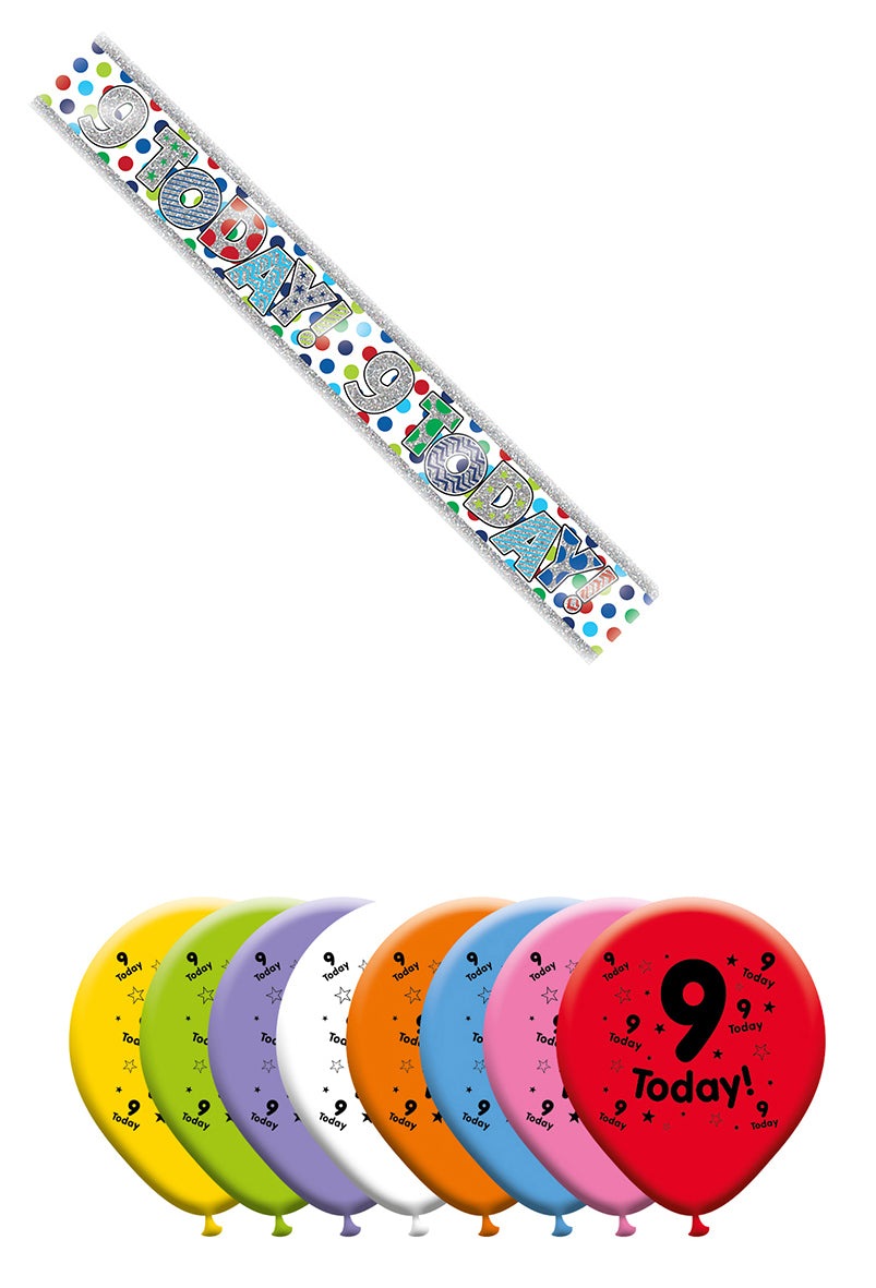 Various Designs Bundle D Balloon, Banner Ages 1 to 80