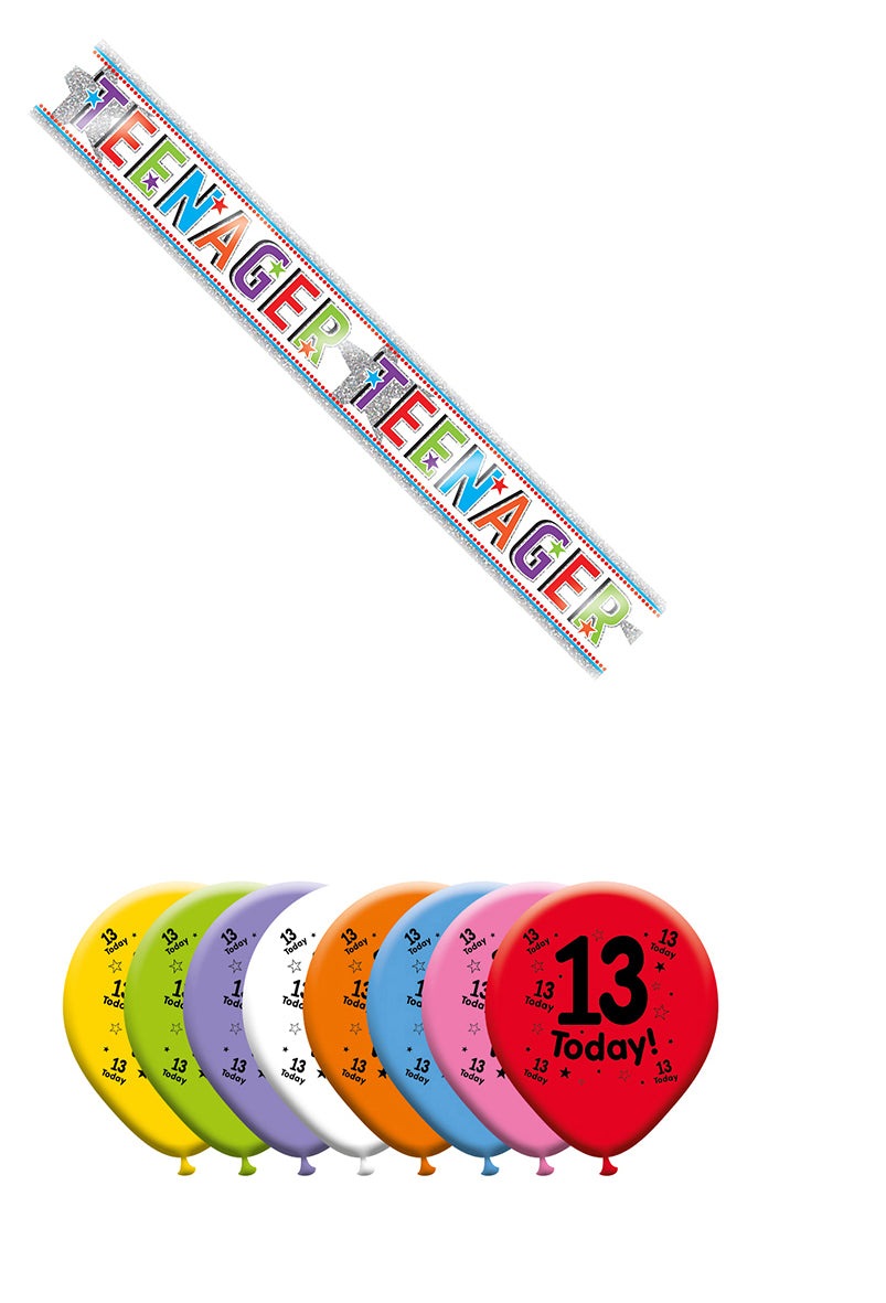 Various Designs Bundle D Balloon, Banner Ages 1 to 80