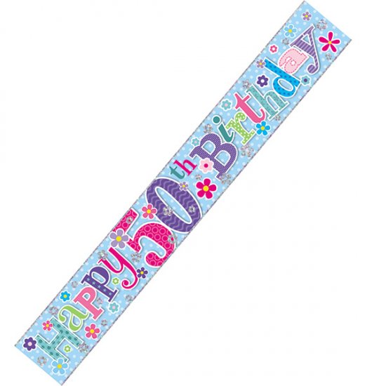 Age 50 Birthday Banner Female