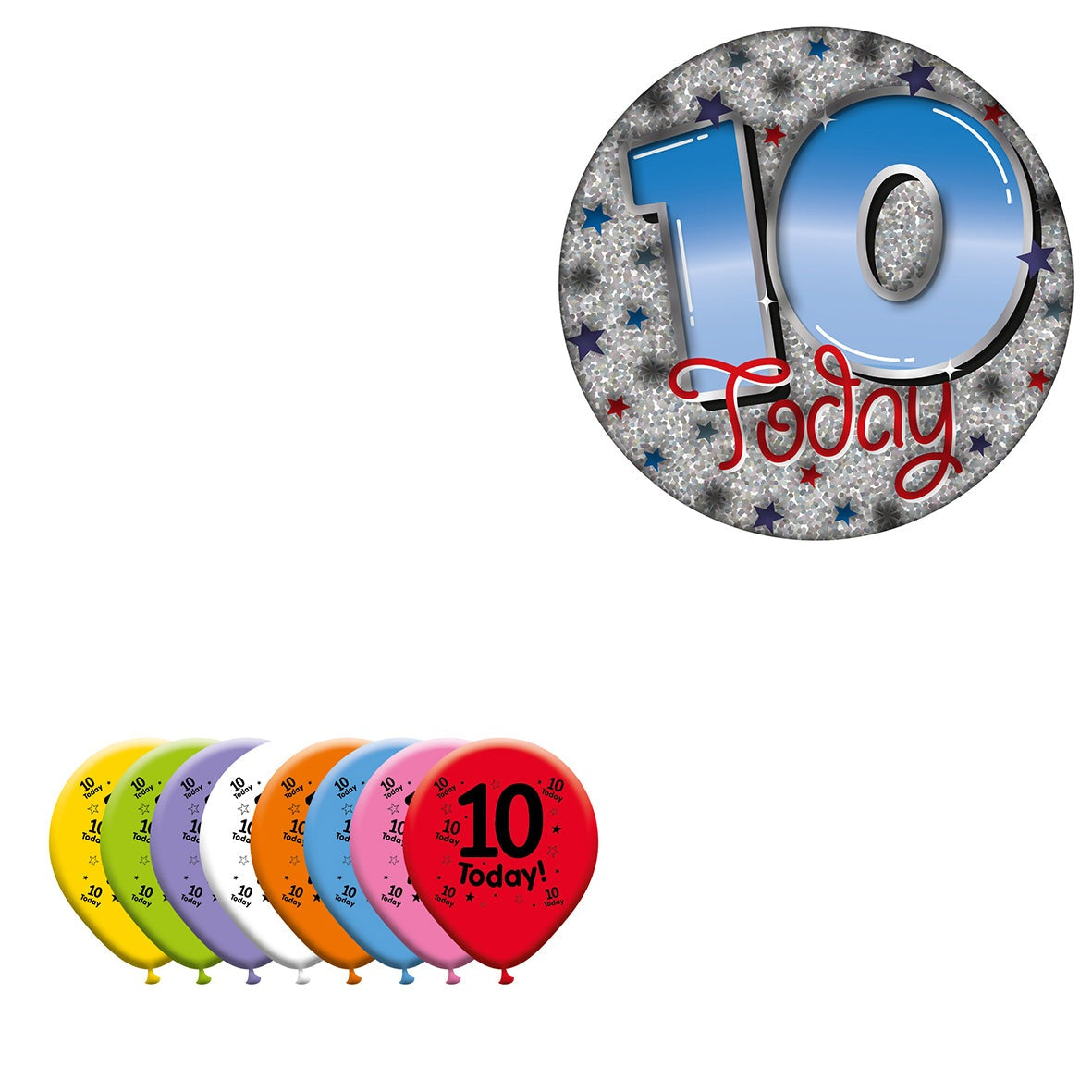 Various Designs Bundle C Balloon, Badge Ages 1 to 80
