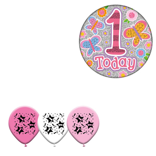Various Designs Bundle C Balloon, Badge Ages 1 to 80
