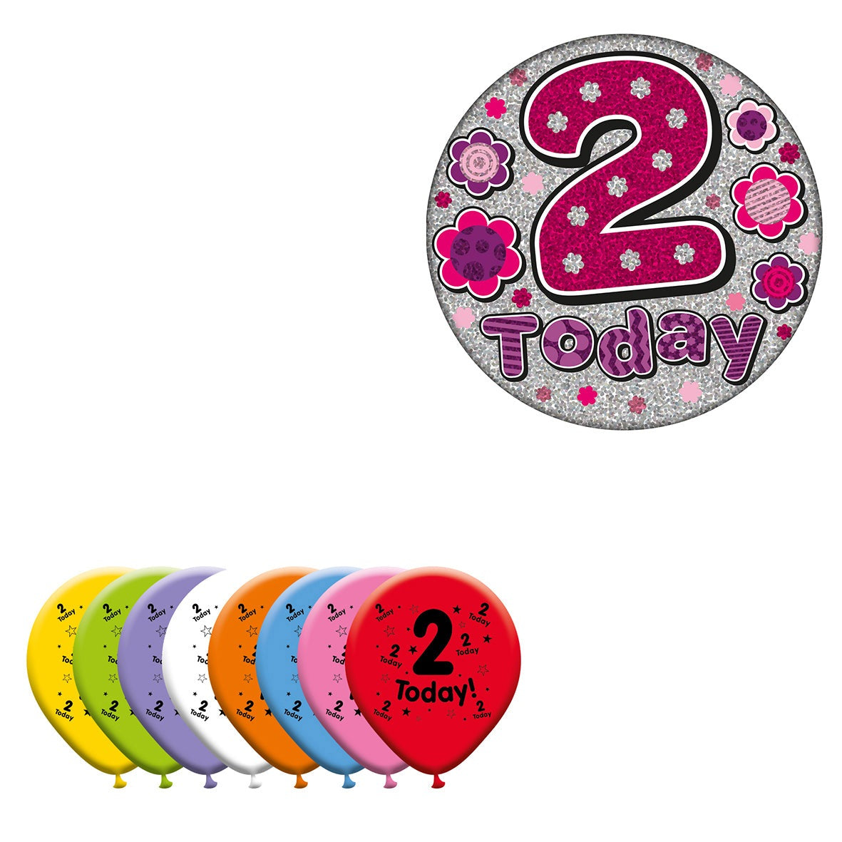Various Designs Bundle C Balloon, Badge Ages 1 to 80