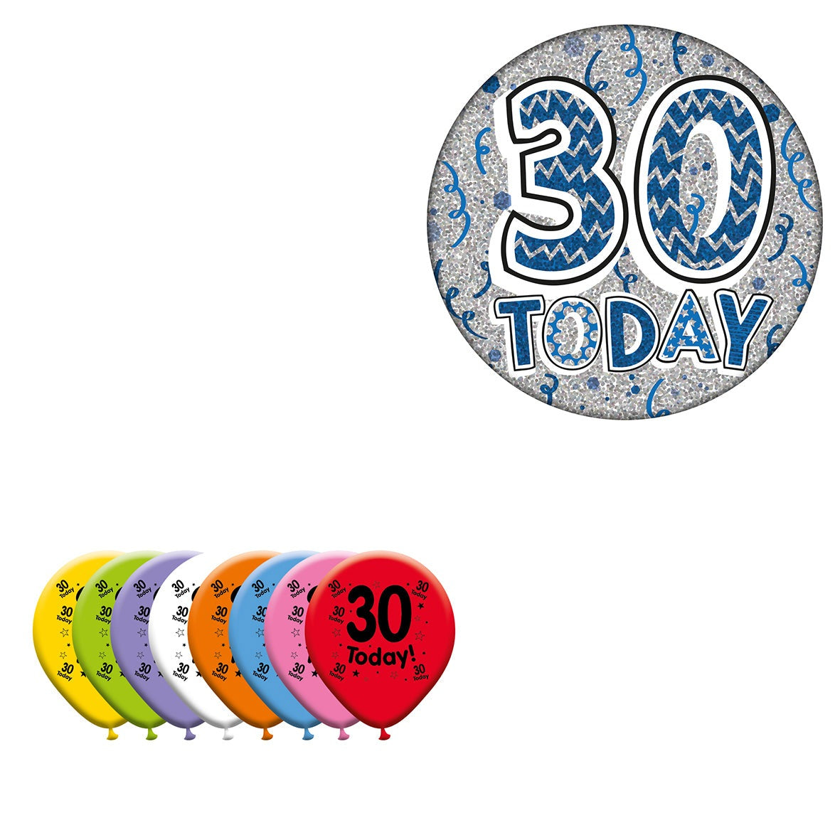 Various Designs Bundle C Balloon, Badge Ages 1 to 80