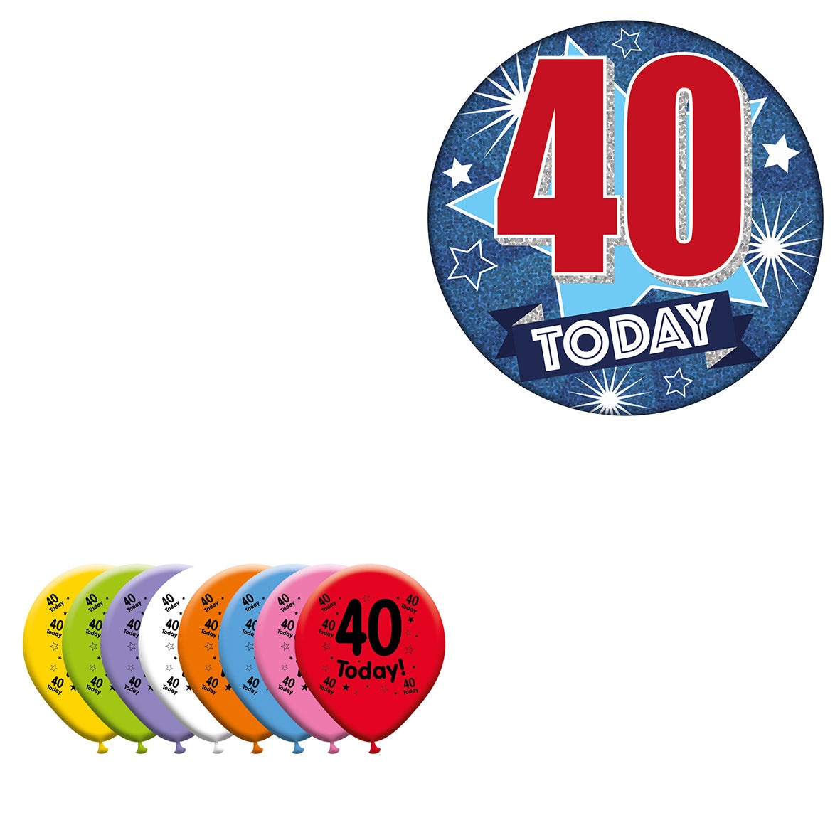 Various Designs Bundle C Balloon, Badge Ages 1 to 80
