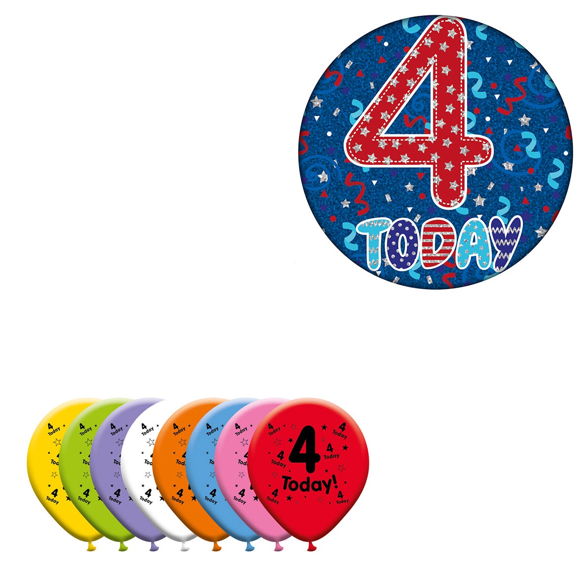 Various Designs Bundle C Balloon, Badge Ages 1 to 80