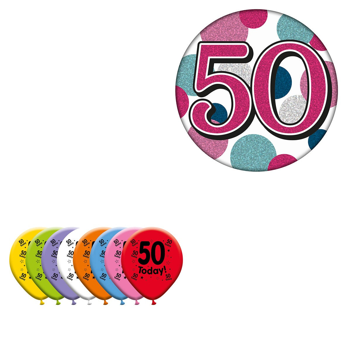 Various Designs Bundle C Balloon, Badge Ages 1 to 80