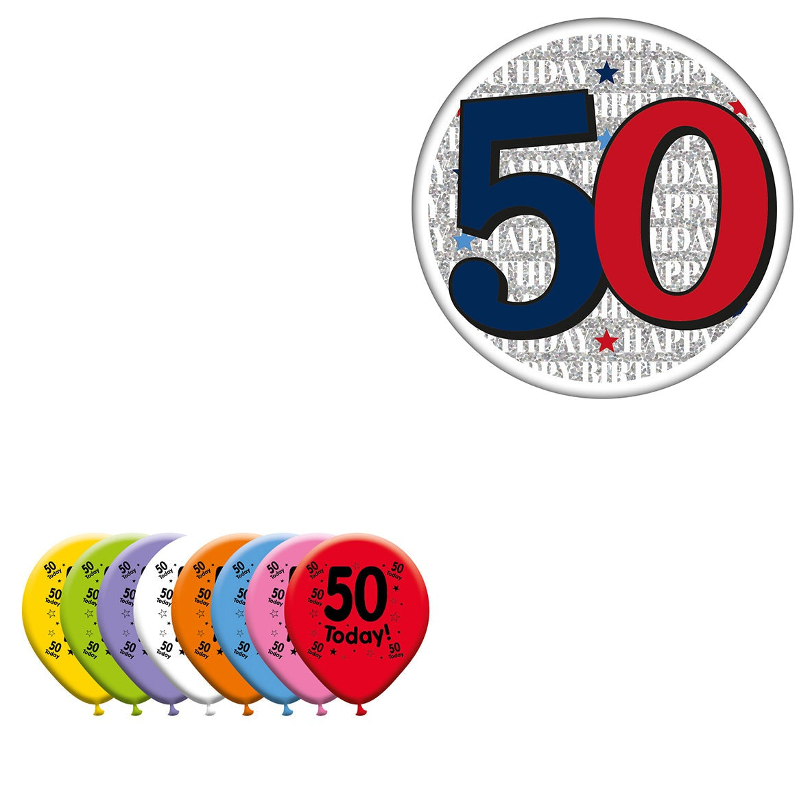 Various Designs Bundle C Balloon, Badge Ages 1 to 80