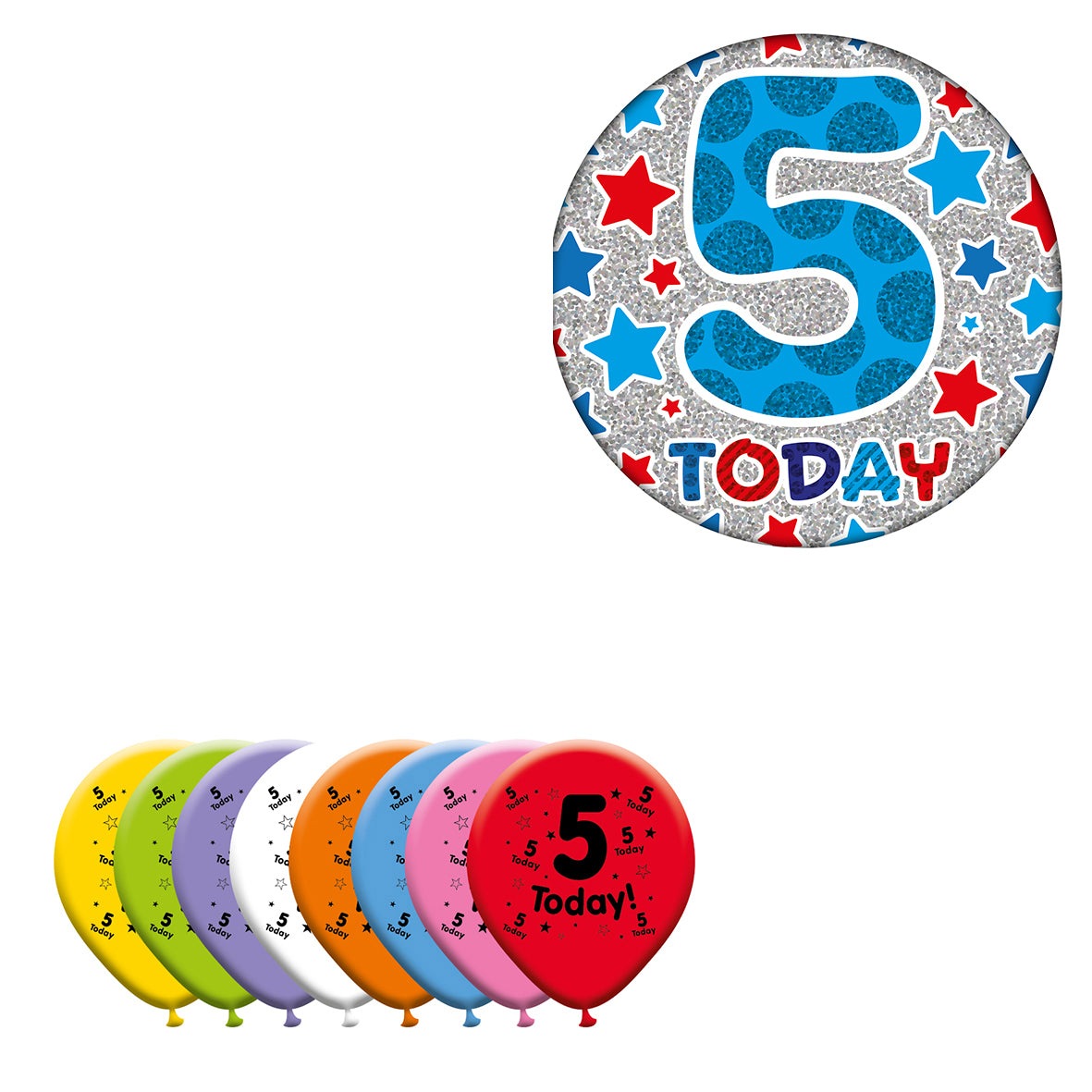Various Designs Bundle C Balloon, Badge Ages 1 to 80