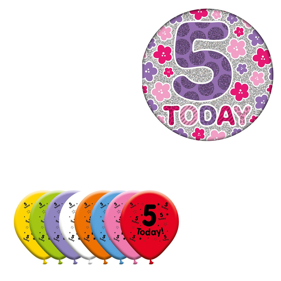 Various Designs Bundle C Balloon, Badge Ages 1 to 80