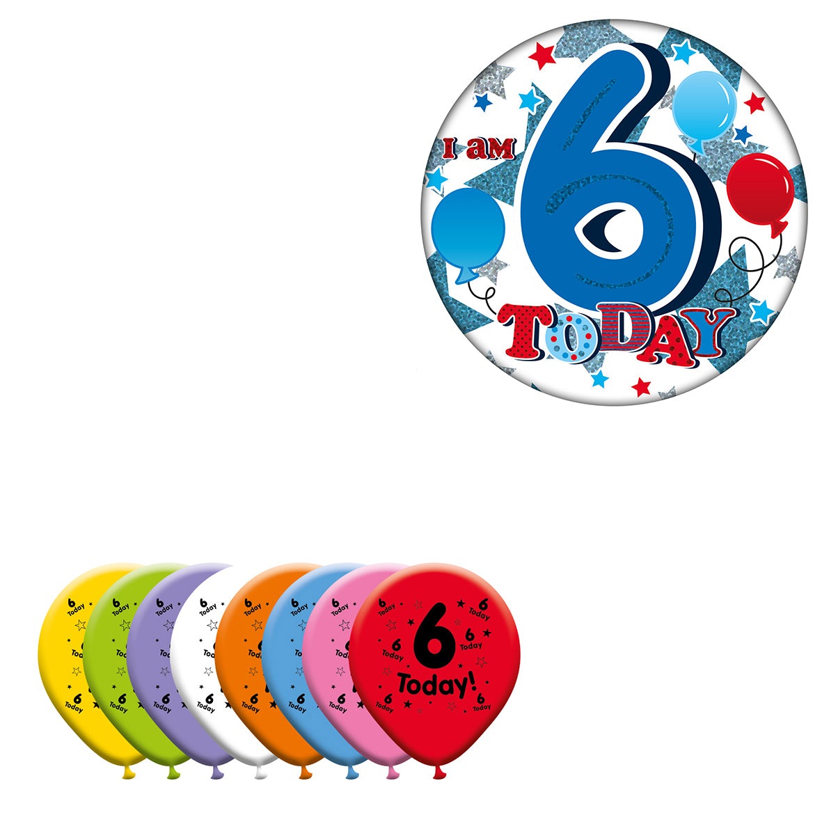 Various Designs Bundle C Balloon, Badge Ages 1 to 80