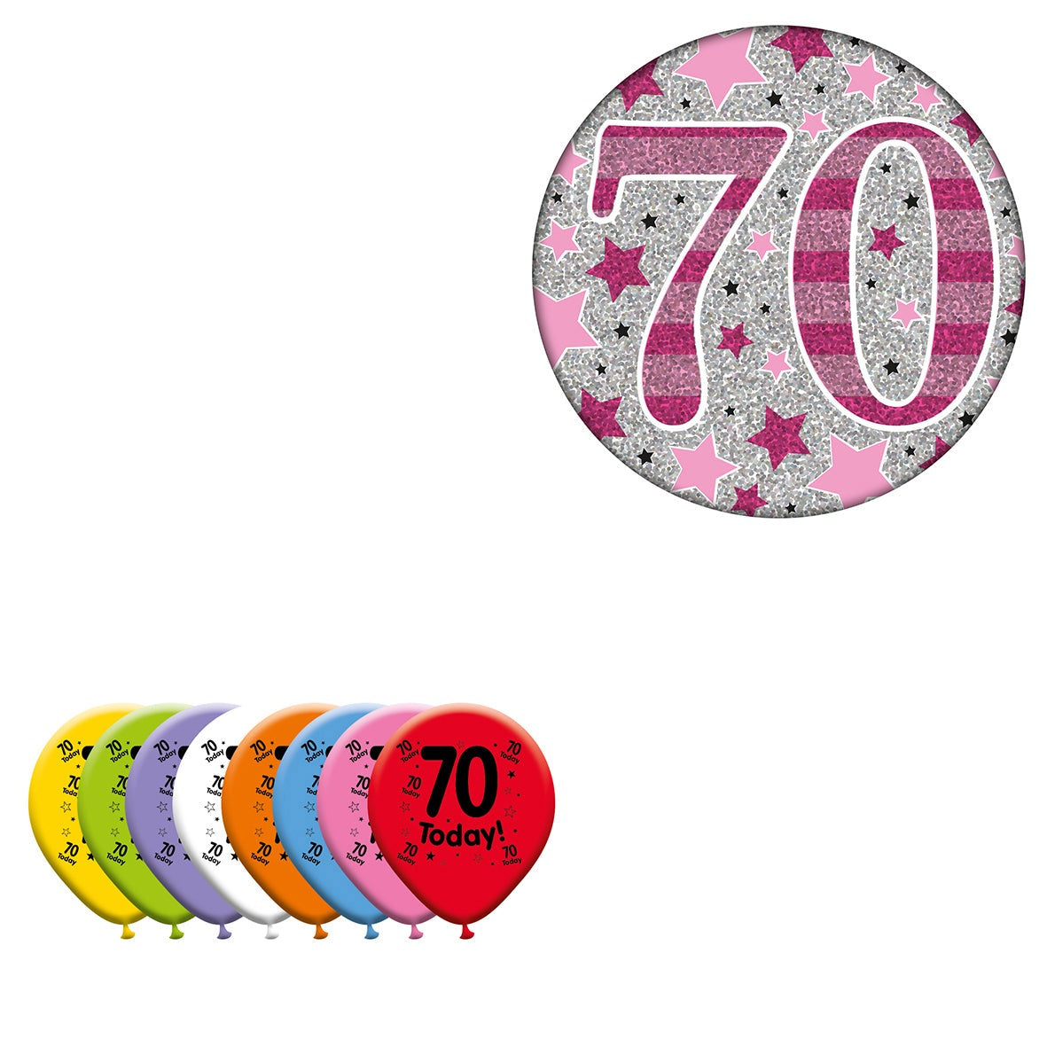 Various Designs Bundle C Balloon, Badge Ages 1 to 80