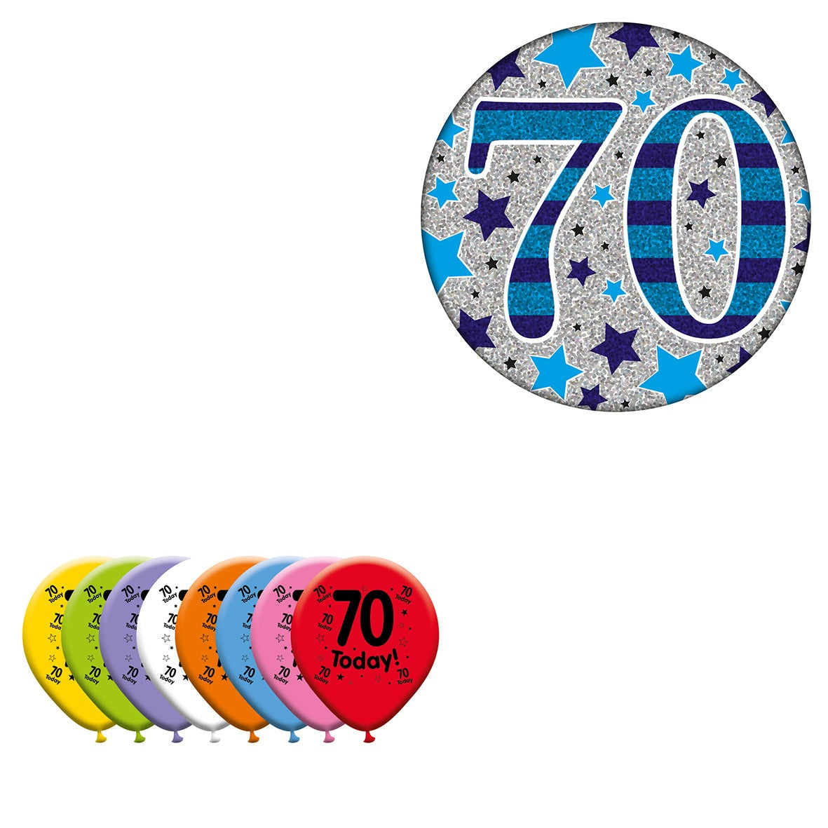 Various Designs Bundle C Balloon, Badge Ages 1 to 80