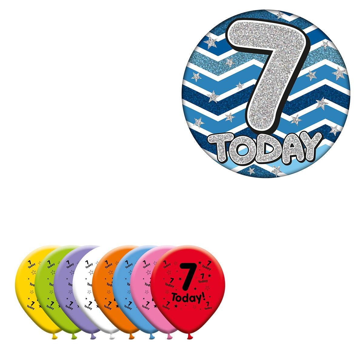 Various Designs Bundle C Balloon, Badge Ages 1 to 80