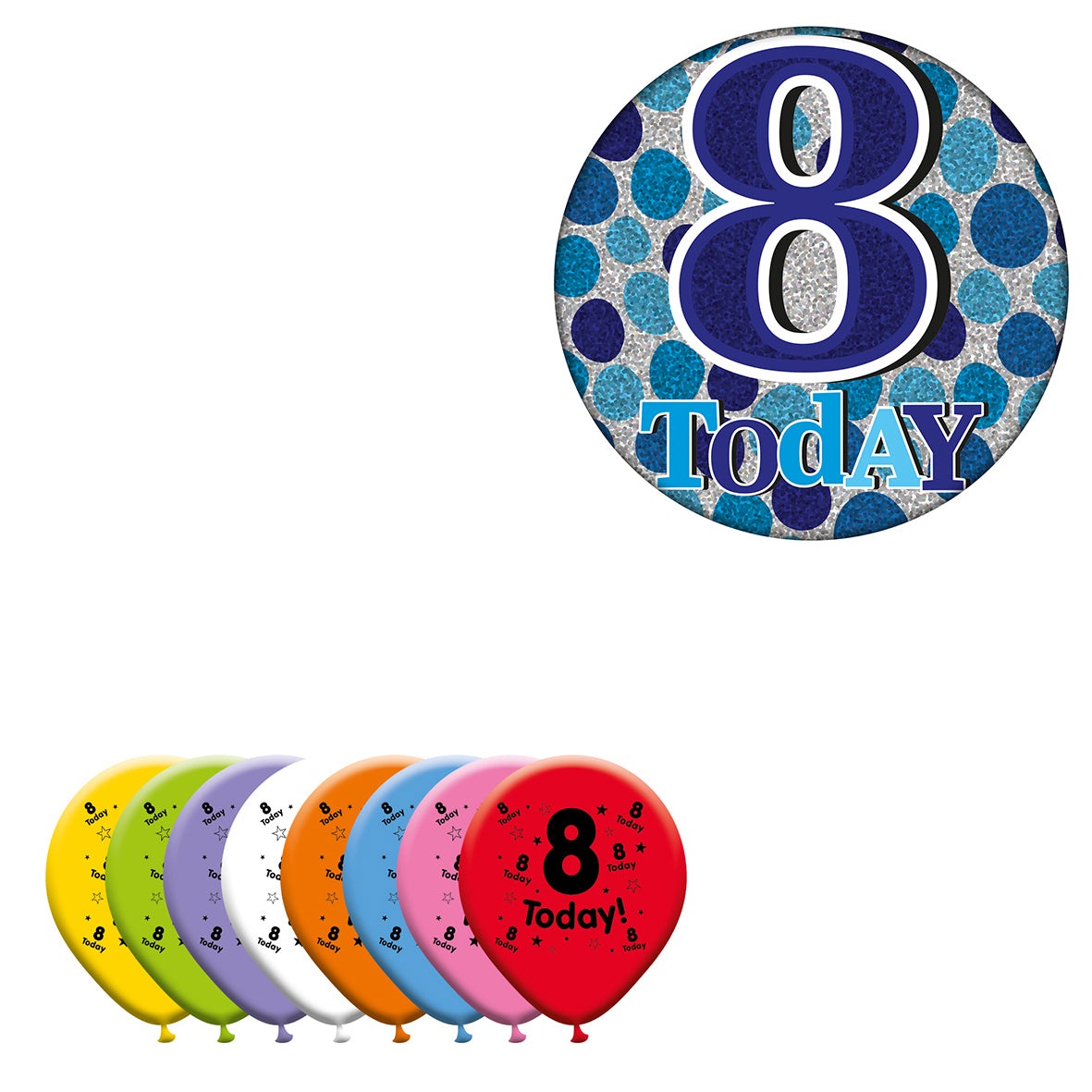 Various Designs Bundle C Balloon, Badge Ages 1 to 80