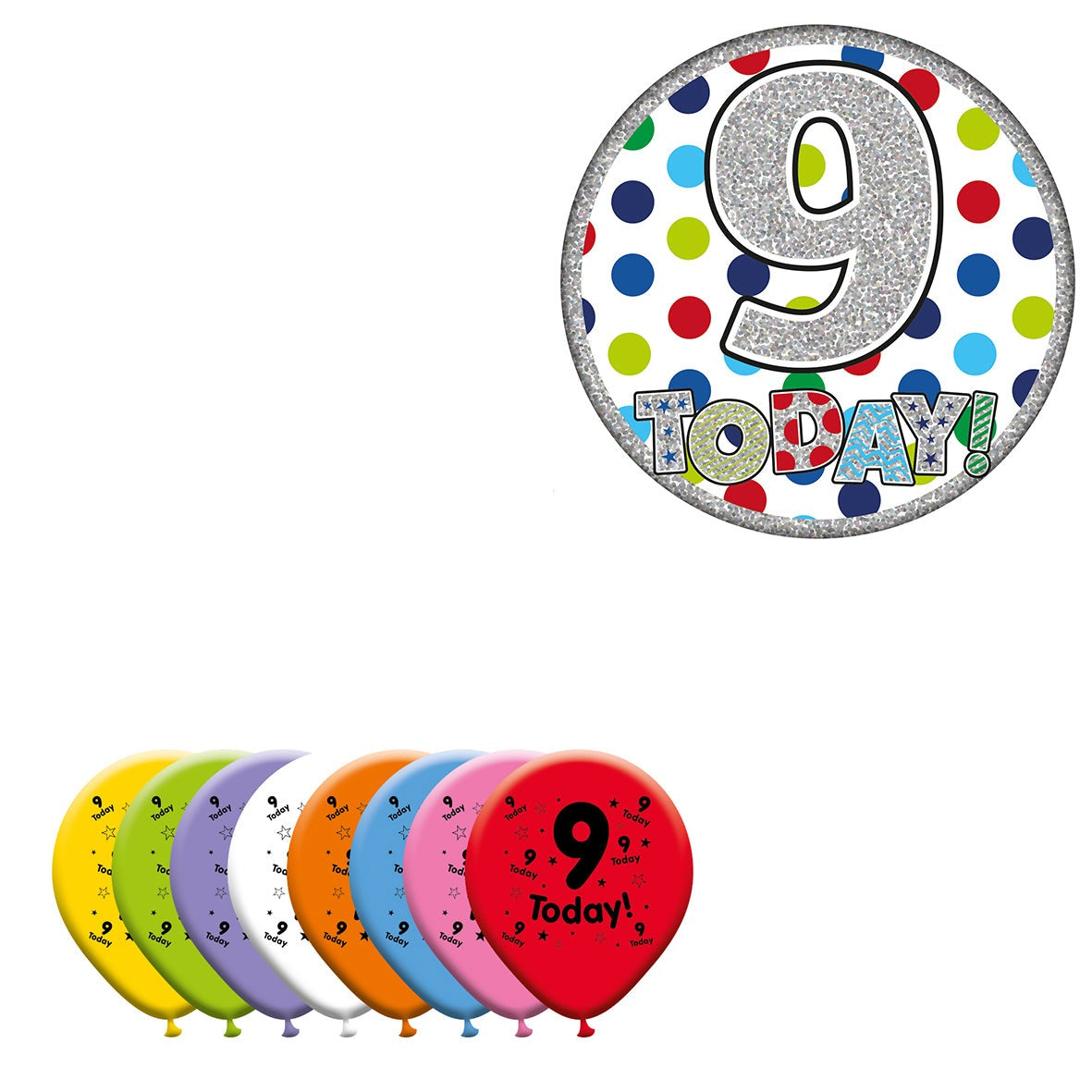 Various Designs Bundle C Balloon, Badge Ages 1 to 80