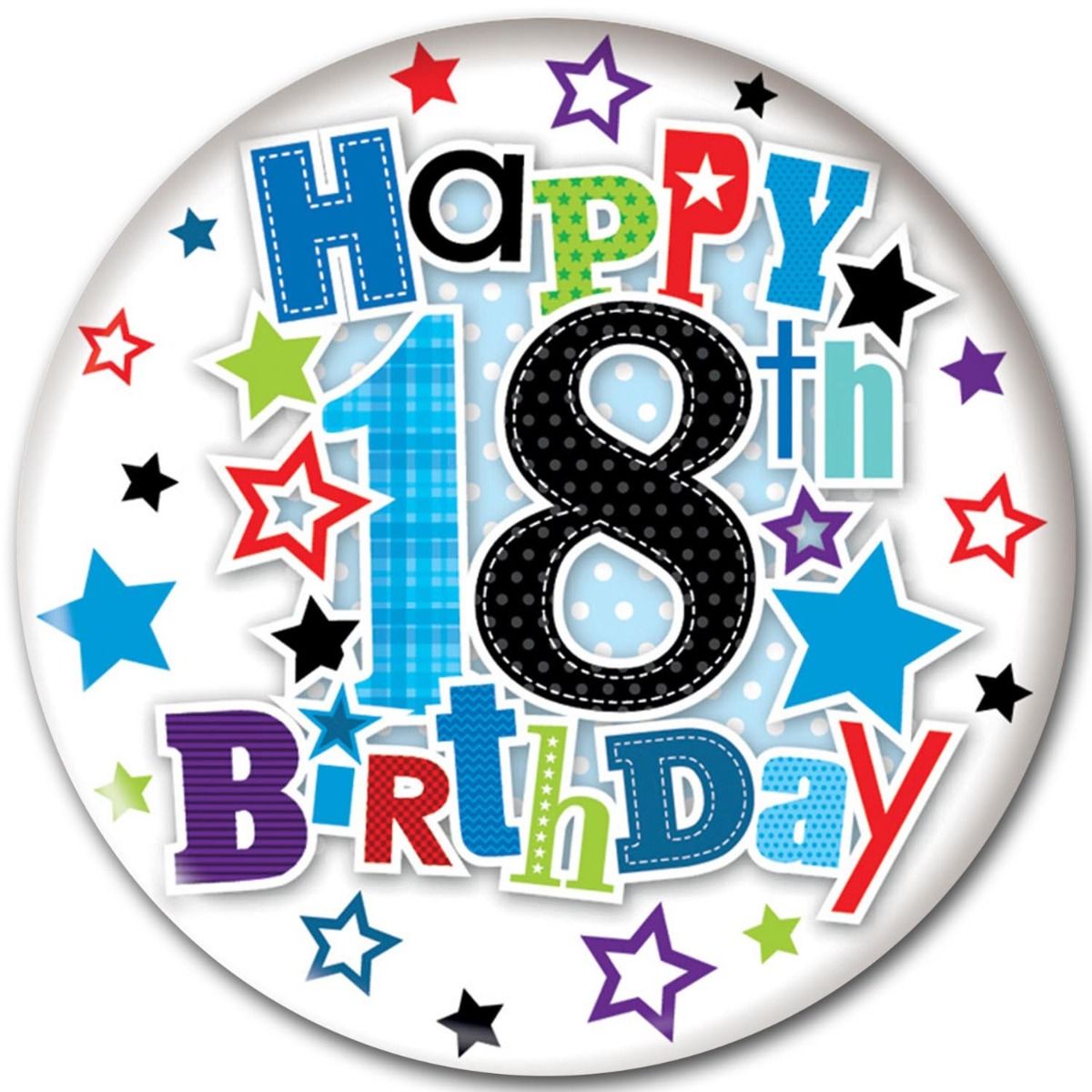Age 18 Large Birthday Badge Male