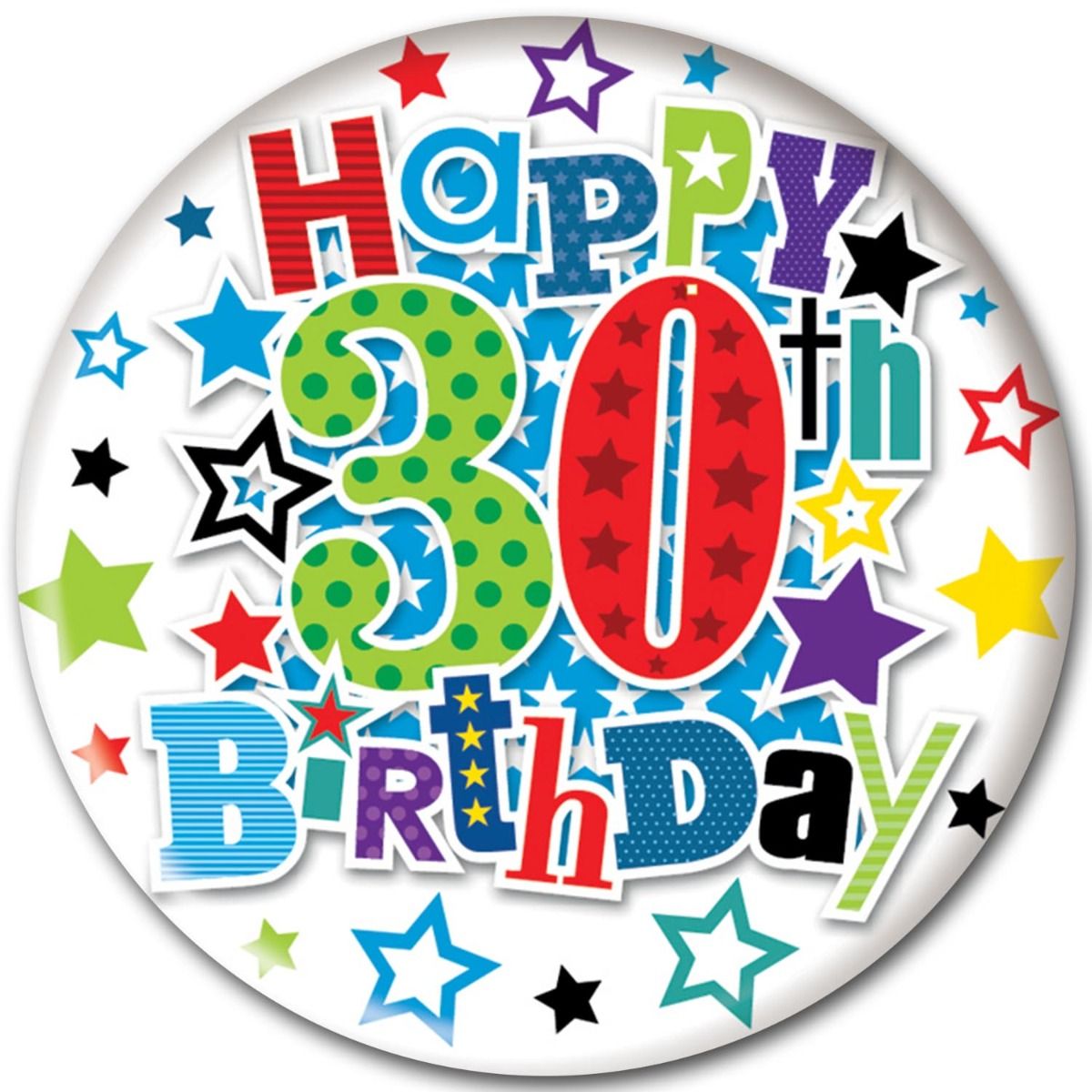 Age 30 Large Birthday Badge Male