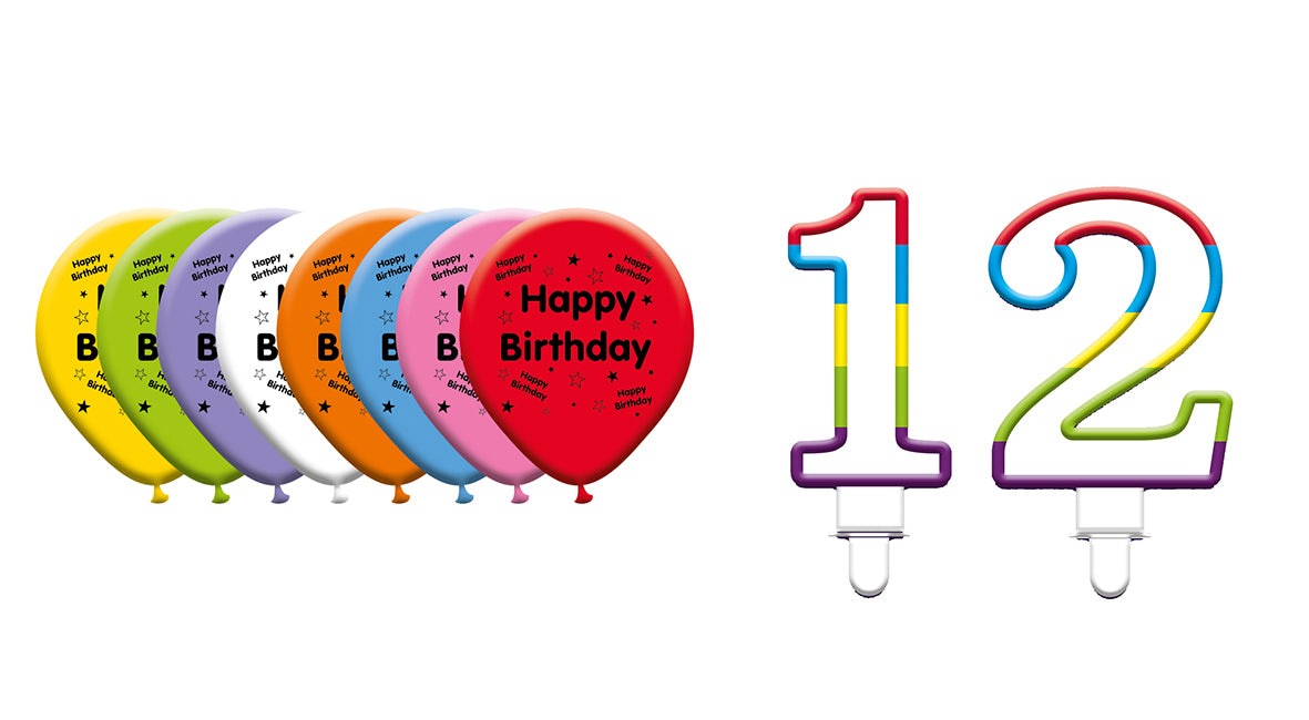 Various Designs Bundle E Balloon, Candle Ages 1 to 80