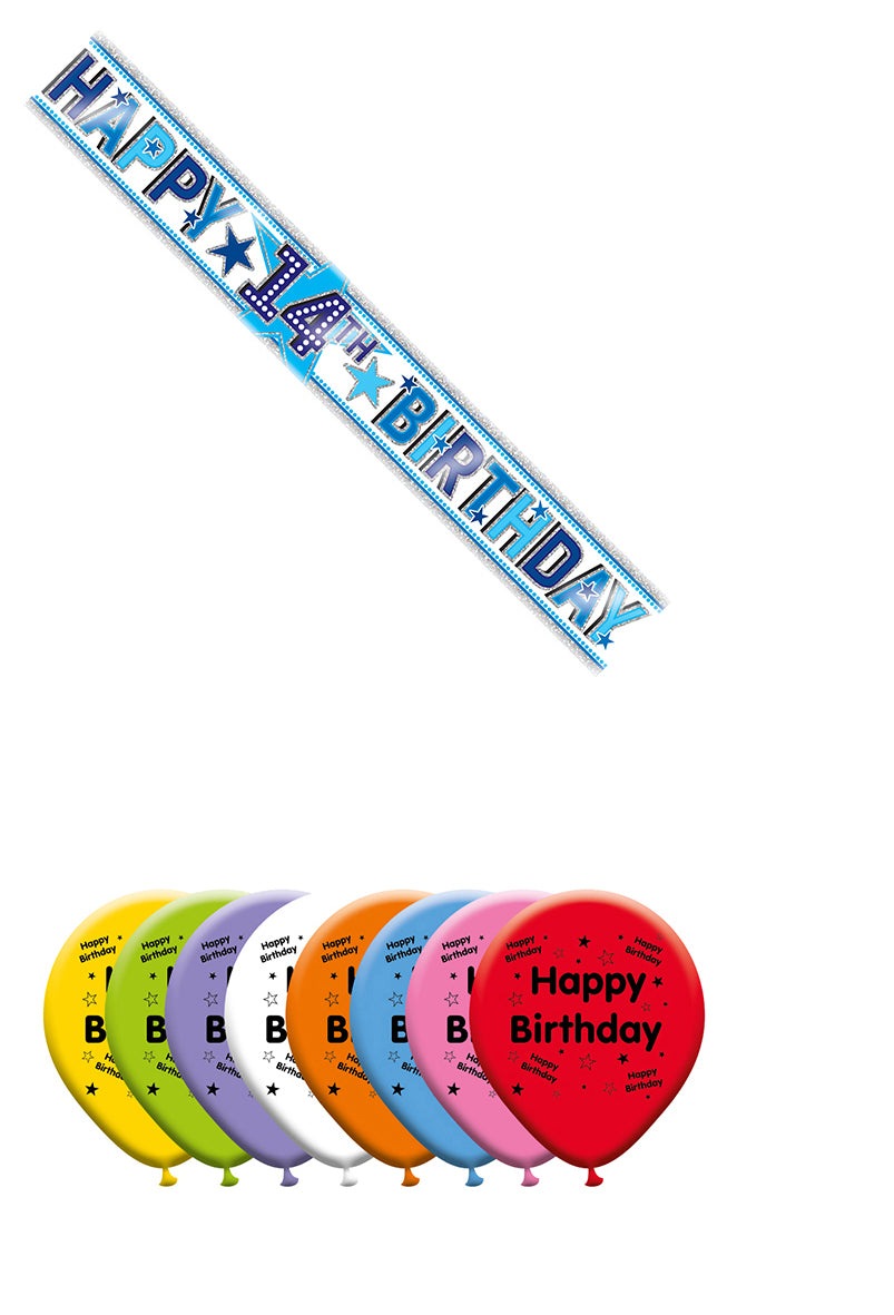 Various Designs Bundle D Balloon, Banner Ages 1 to 80