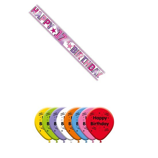 Various Designs Bundle D Balloon, Banner Ages 1 to 80