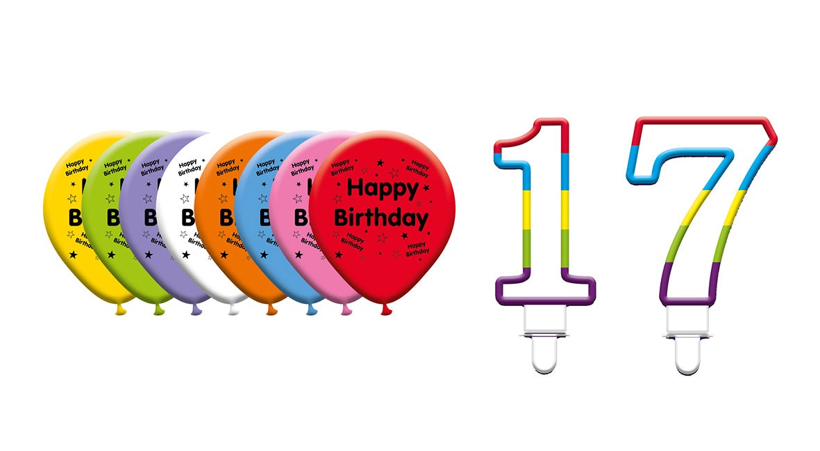 Various Designs Bundle E Balloon, Candle Ages 1 to 80