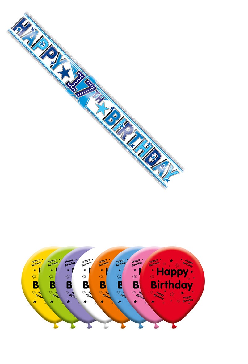 Various Designs Bundle D Balloon, Banner Ages 1 to 80