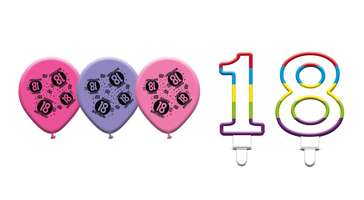 Various Designs Bundle E Balloon, Candle Ages 1 to 80