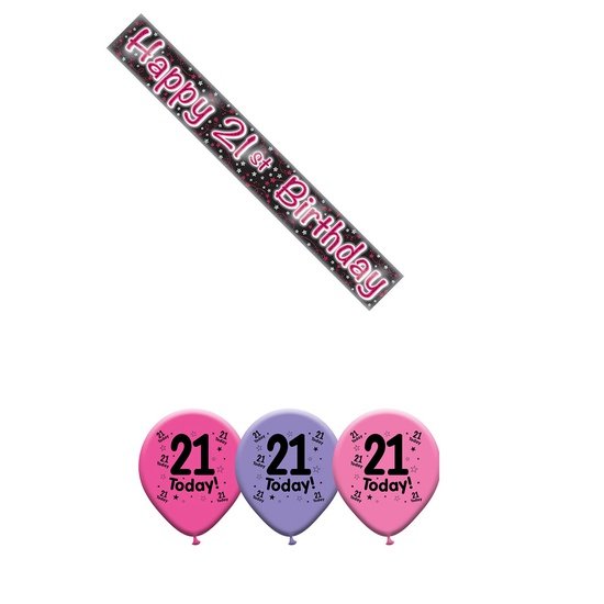 Various Designs Bundle D Balloon, Banner Ages 1 to 80