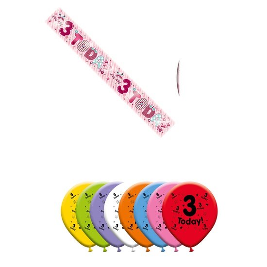 Various Designs Bundle D Balloon, Banner Ages 1 to 80