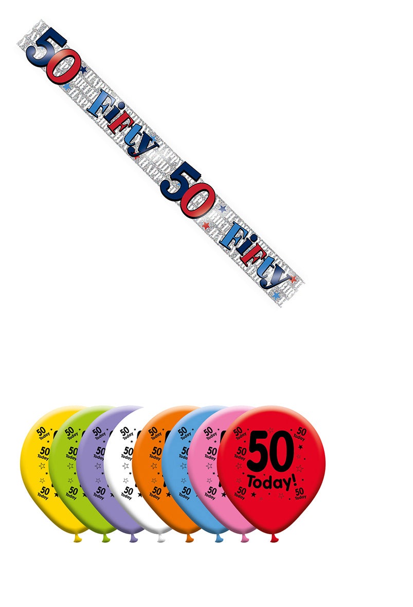 Various Designs Bundle D Balloon, Banner Ages 1 to 80