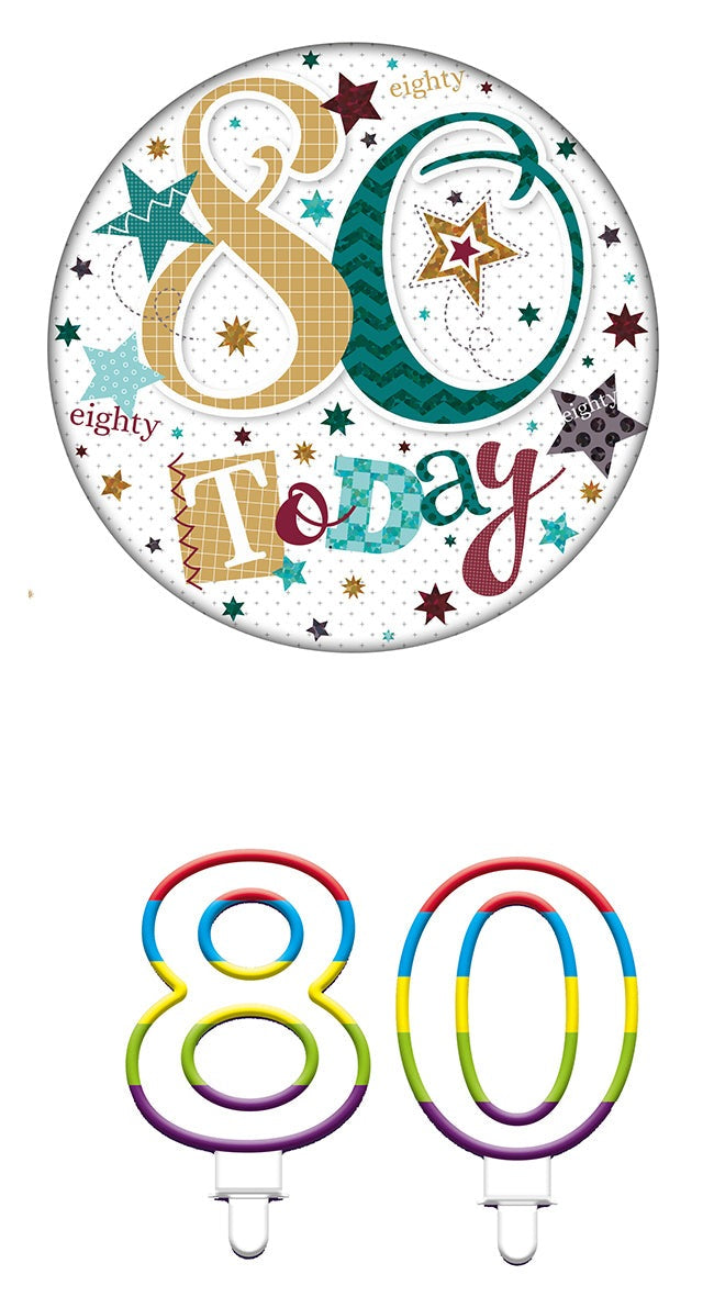 Various Designs Bundle M Candle, Badge Ages 1 to 80