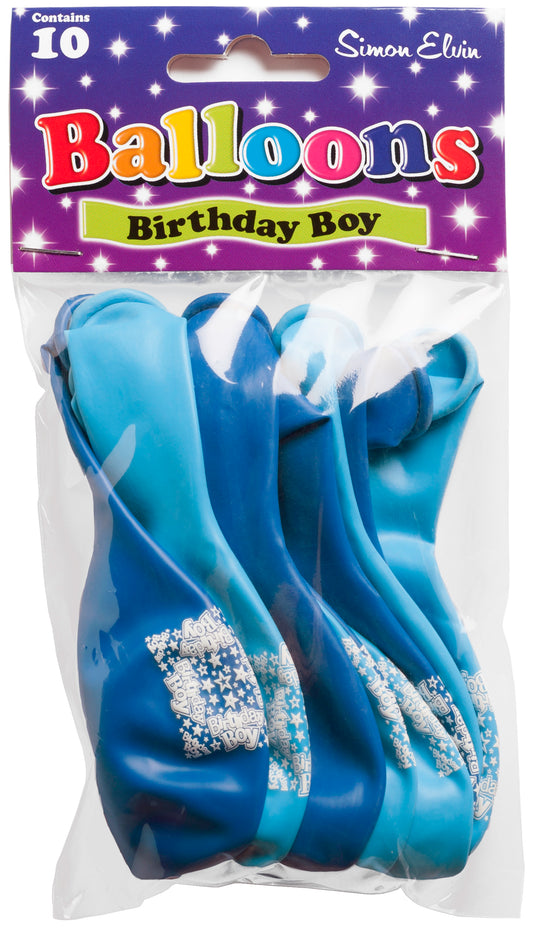 Birthday Boy Balloons 10 Per Pkt