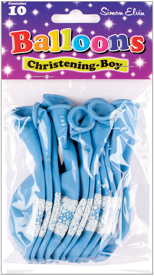 Christening Boy Balloons 10 Per Pkt