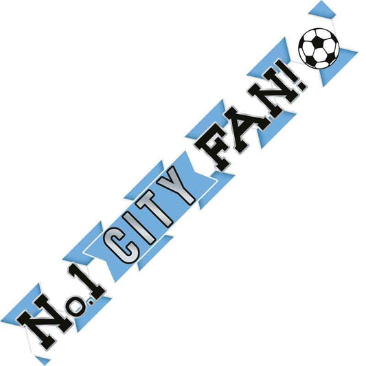 Manchester City Number 1 City Fan Football Banner Birthday Party Decor Footie No.1 City Supporter