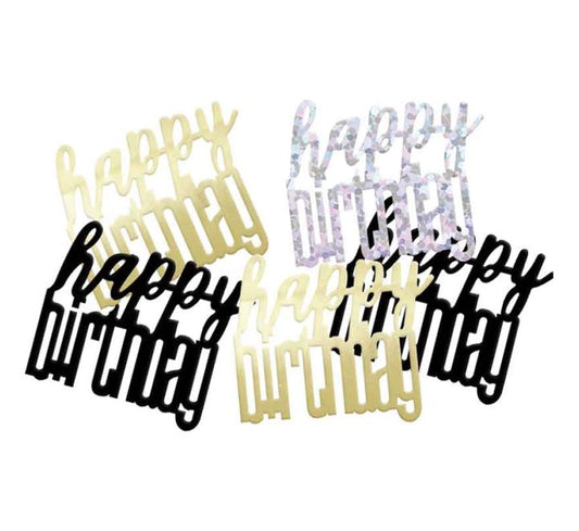 Black & Silver Happy Birthday Confetti