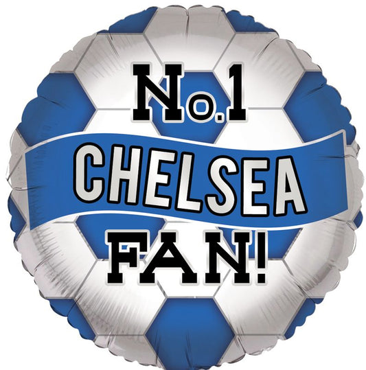 Chelsea Balloon Number 1 Chelsea Fan Birthday Foil Balloon No.1 Chelsea Fan Balloon - Navy and White